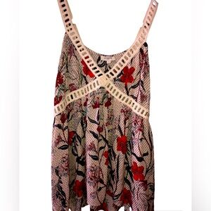 Large Umgee Top with Red Flowers